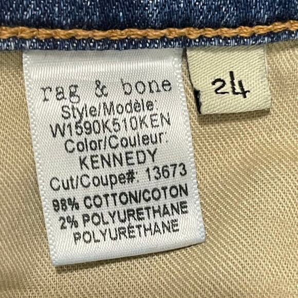 Rag & Bone Dre Skinny Jeans Destroyed Ripped Low Rise Distressed Raw Hem Size 24 - Picture 5 of 10